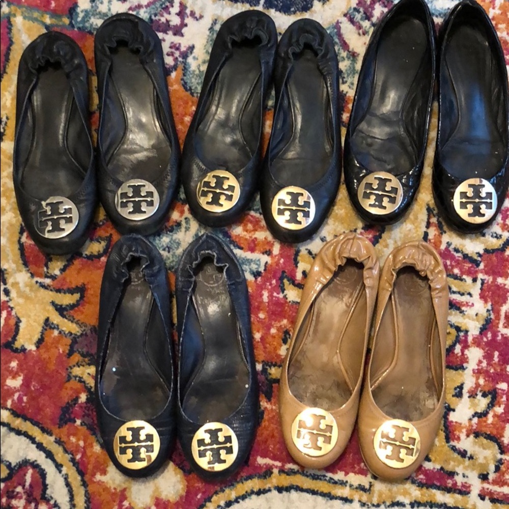 Five pairs of Tory Burch Revas- 10 / 10.5